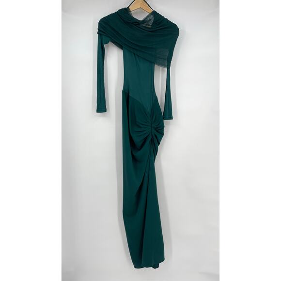 Christopher Esber | NWT Sonora Veiled Ruched Dress in Evergreen AUS 4 / US 0 - Picture 4 of 16